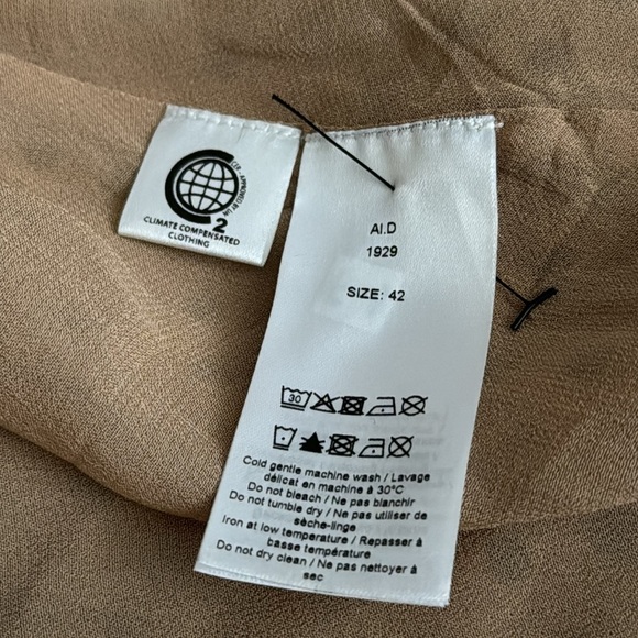 Ganni Brown Nude Polka Dot Wrap Mini Dress size 42 L 10 12 Work Date Night Party - Picture 11 of 13